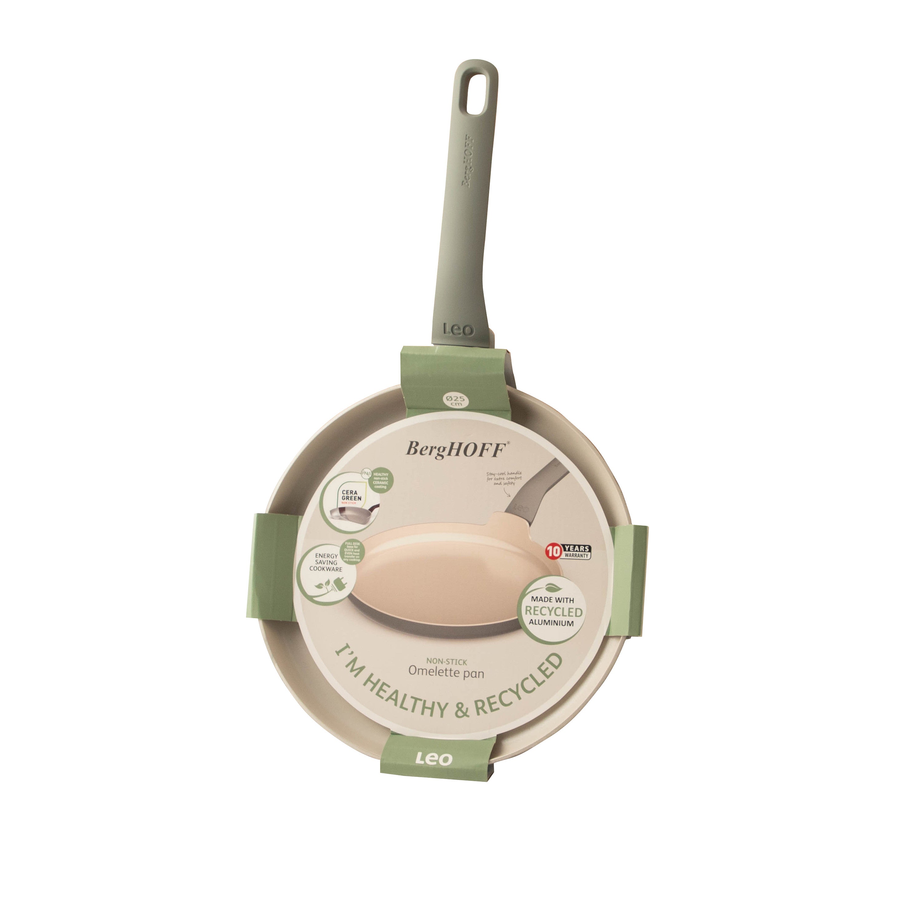 BergHOFF 25cm Omelette Pan - Balance Moonmist Lightweight Non-Stick Pan for Fluffy Omelettes