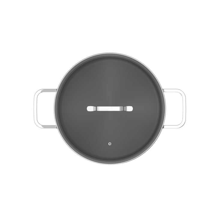 BergHOFF 26cm Covered Stockpot - Helix Series Recycled Steel for Even Heating and Easy Quantity Measuring
