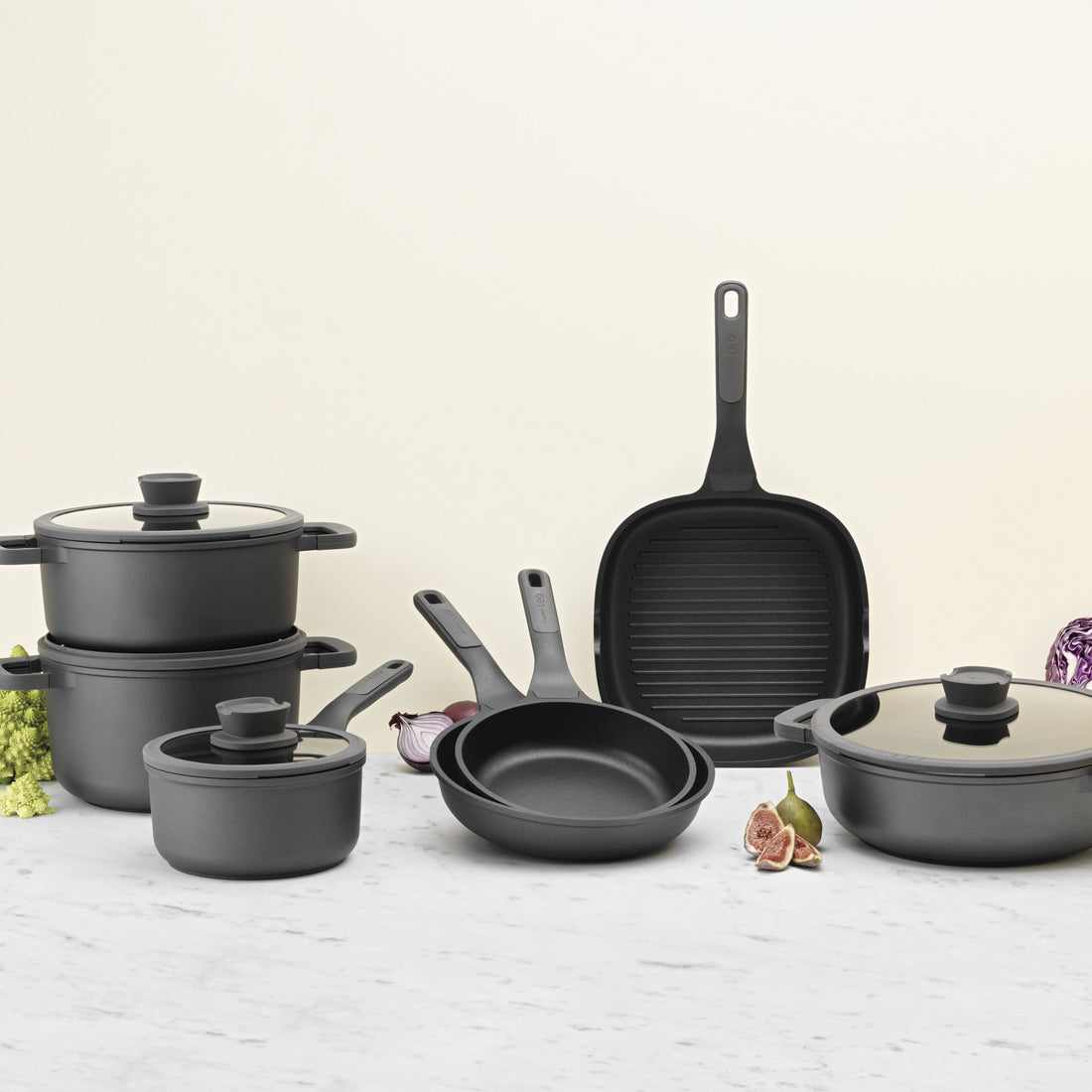 BergHOFF 26cm Grill Pan - Stone+ Series with Raised Grill Lines & Easy-Pour Indents