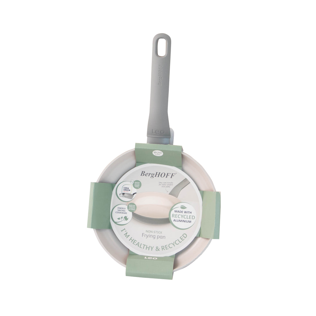 BergHOFF 20cm Frying Pan - Balance Moonmist with Ceramic Non-Stick & Recycled Aluminium, Induction Ready