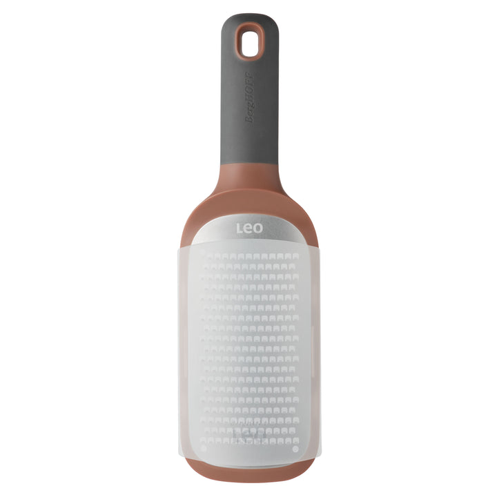 BergHOFF Coarse Paddle Grater - Ergonomic Handle, Ultra-Sharp Blade and Bowl Notches for Cheese, Veggies and More