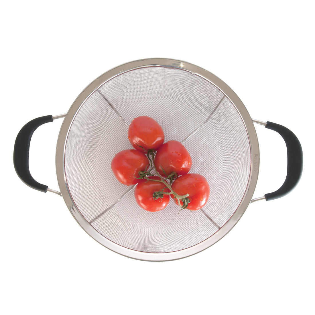 BergHOFF 19cm Round Mesh Colander – Stainless Steel with Fine Mesh, Cross-Welded Feet &amp; TPR Handles
