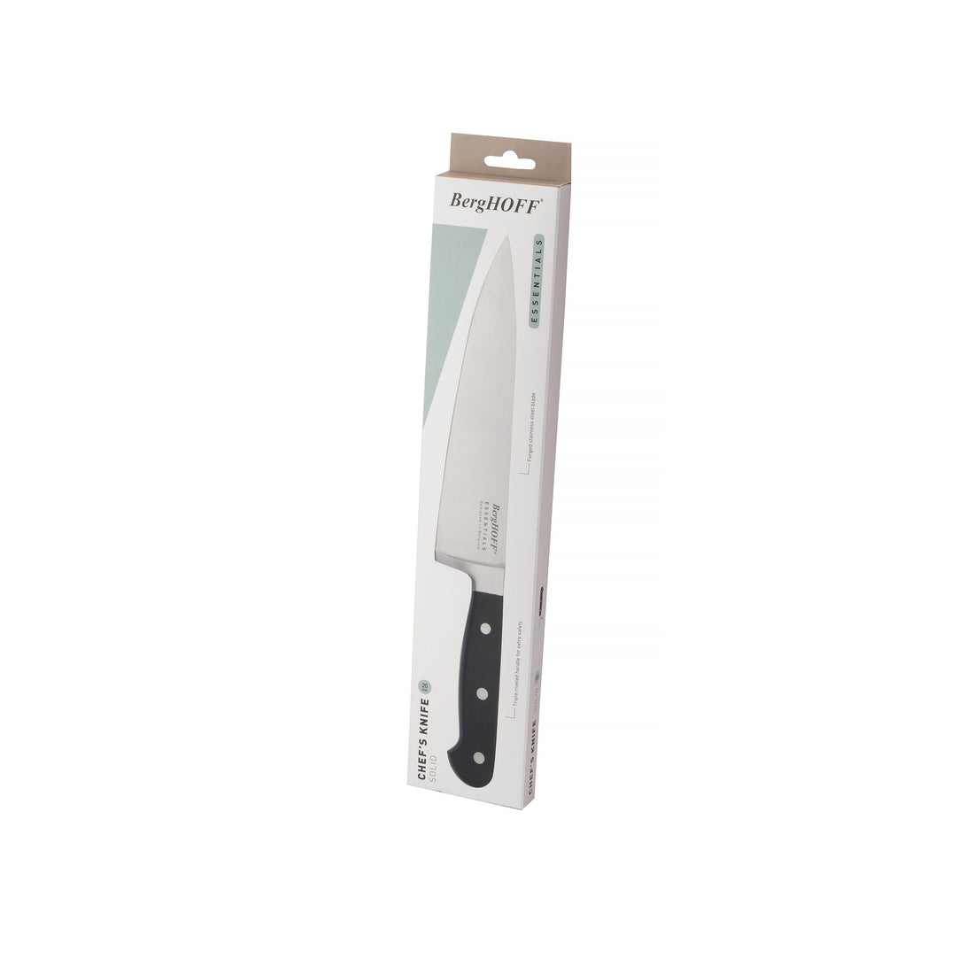 BergHOFF 20cm Chef's Knife – Solid Series Forged Stainless Steel with Full Tang Handle