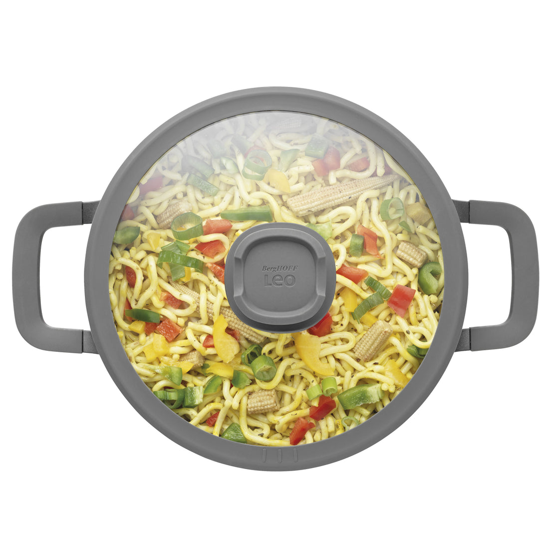 BergHOFF 24cm x 14cm Tall Stockpot - Stone+ Series with Glass Lid & Eco-Friendly Non-Stick Coating