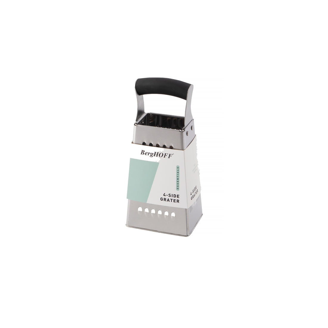 BergHOFF 4-Side Box Grater - Stainless Steel with Soft-Grip Handle for Fine, Medium and Coarse Grating