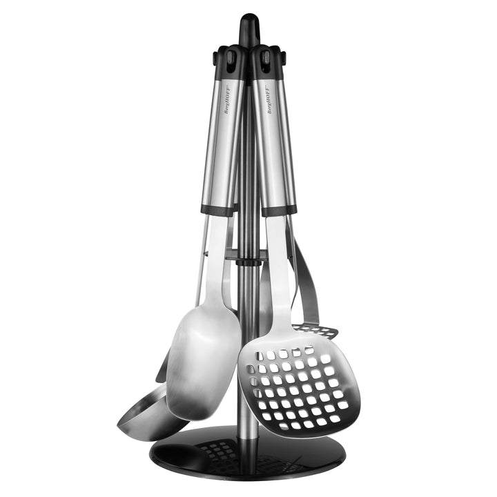 BergHOFF 8-pc Kitchen Utensil Set - Stainless Steel Tools with Wall Racks for Space Saving