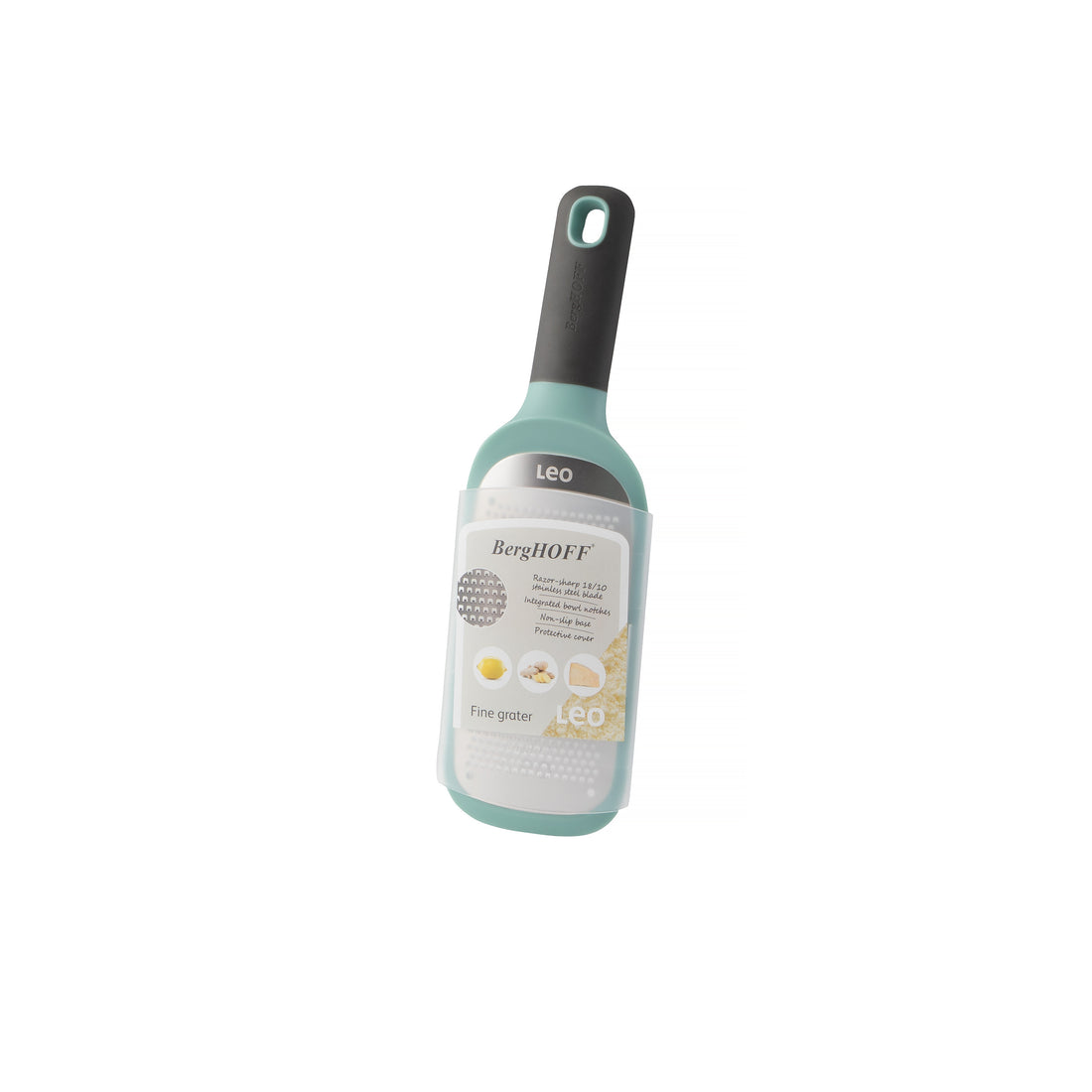 BergHOFF Fine Paddle Grater - Ultra-Sharp Etched Blade with Non-Slip Base and Soft-Grip Handle + Safety Cover