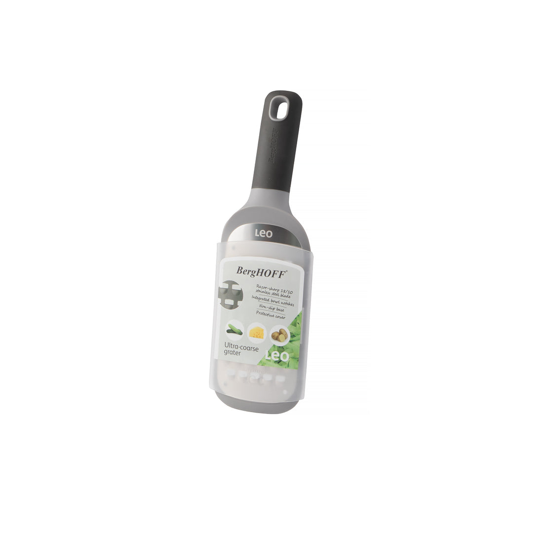 BergHOFF Ultra-Coarse Paddle Grater - Non-Slip Base, Stainless Steel Blade and Storage Sleeve for Safe Use